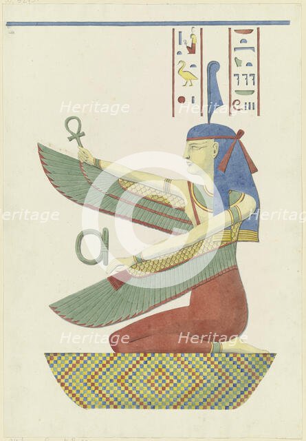 The Egyptian goddess Maat and hieroglyphs, 1829-1830. Creator: Friedrich Maximilian Hessemer.