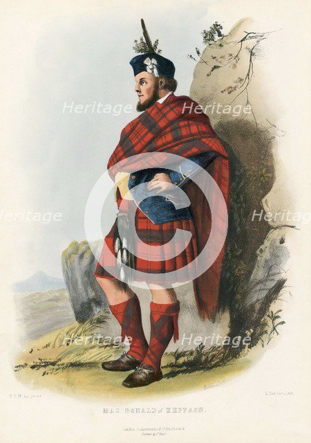Mac Donald of Keppagh, from The Clans of the Scottish Highlands, pub. 1845 (colour lithograph)
