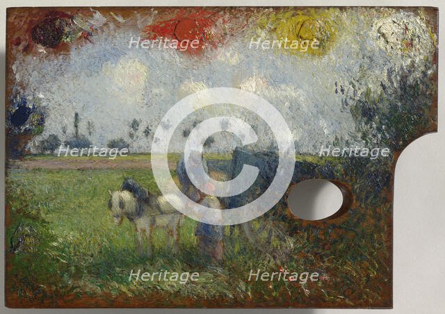 The Artist's Palette With A Landscape, c1878-80. Creator: Camille Pissarro.