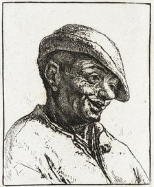 Bust of a Laughing Peasant, 1672. Creator: Adriaen van Ostade.