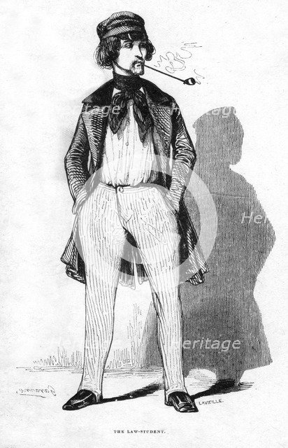 The law student, 19th century.Artist: Lavieille