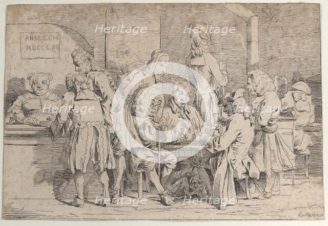 Playing Tric Trac, 1763., 1763. Creator: Philip James de Loutherbourg.