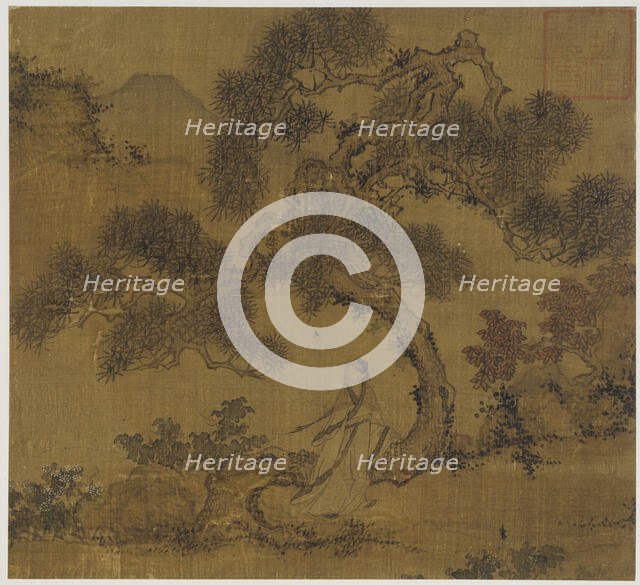 Landscape: a man under a pine, Ming dynasty, 1368-1644. Creator: Unknown.
