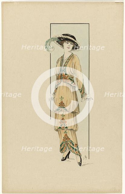 Woman in brown dress, 1913-1914, 1913-1914. Creator: Jan van Brock.