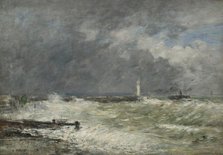Entrées des jetées du Havre par gros temps, 1895. Creator: Boudin, Eugène-Louis (1824-1898).