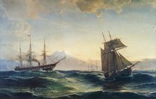 Ships off the Coast of Iceland, 1878. Creator: Carl Frederik Sorensen.
