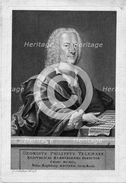 Portrait of Georg Philipp Telemann (1681-1767). Artist: Lichtensteger, Georg (1700-1781)