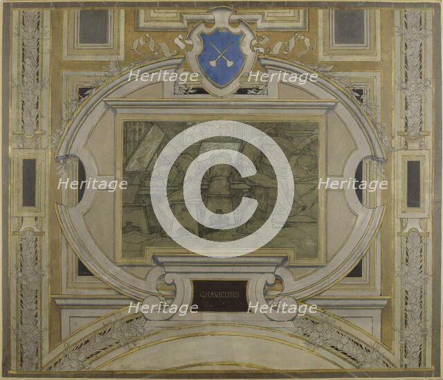 Esquisse pour la galerie des Métiers de l'Hôtel de Ville : Graveurs, 1890. Creator: Pierre Victor Galland.