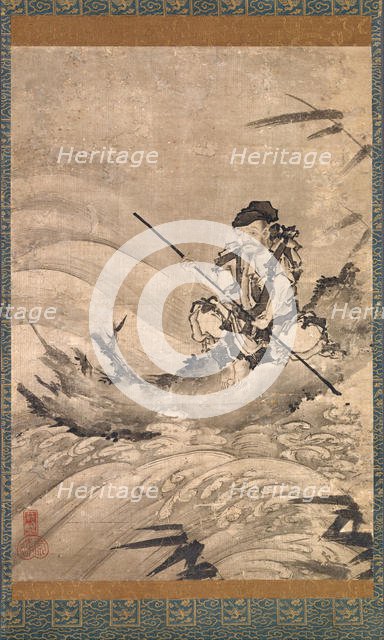 The Chinese Explorer Zhang Qian on a Raft, mid-16th century. Creator: Maejima Soyu.