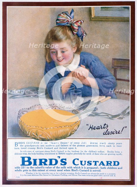 Bird's Custard advert, 1922. Artist: Unknown