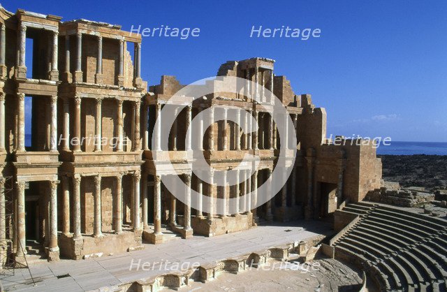 Roman theatre, Sabratha, Libya, c161-192 AD.