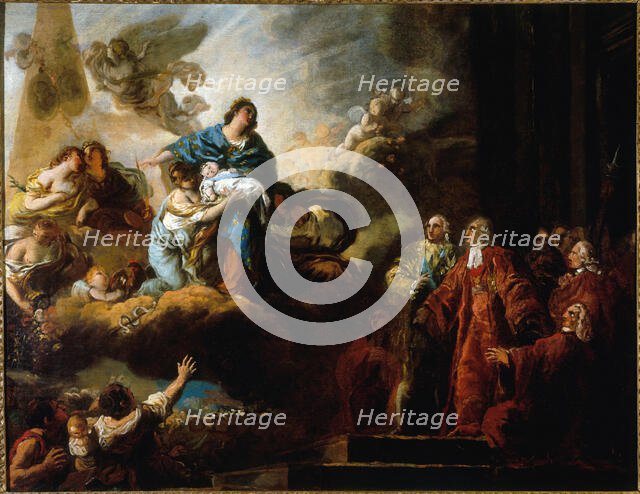 Allegory of the birth of the dauphin, October 22, 1781. Creator: Francois Guillaume Menageot.