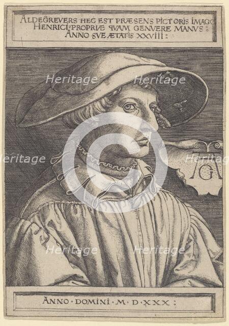Self-portrait, 1530. Creator: Aldegrever, Heinrich (1502-1560).
