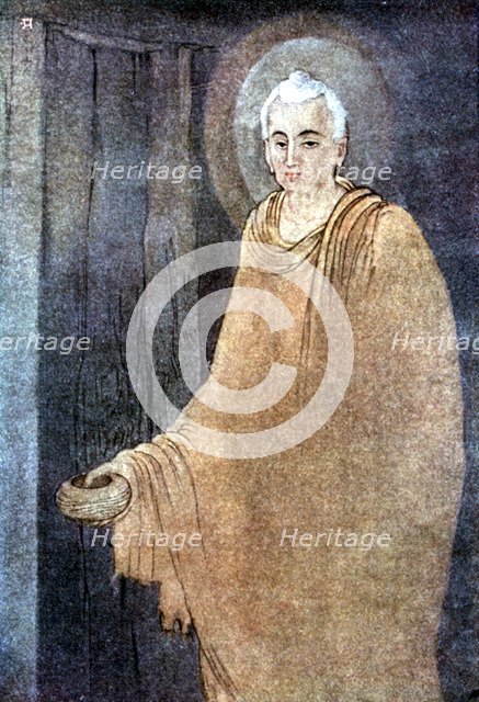 Buddha as mendicant in saffron robes. Artist: Unknown