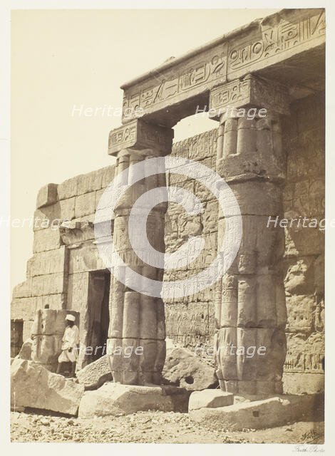 Portico of the Temple of Goorneh, 1858/62. Creator: Francis Frith.