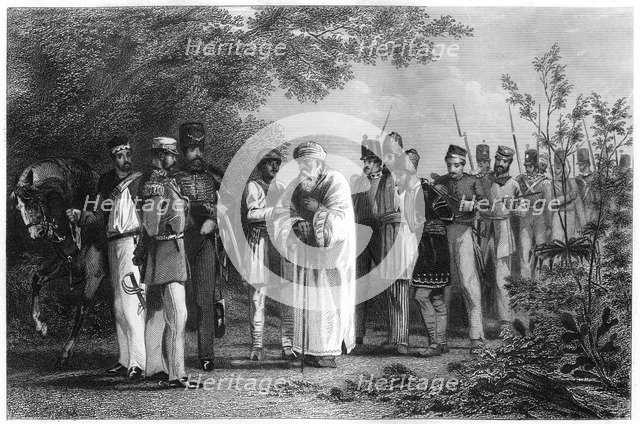 'Capture of the King of Delhi by Captain Hodson', 1858, (c1860). Artist: Unknown