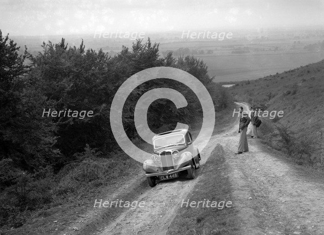 1936 Talbot 10 1185 cc competing in a Talbot CC trial. Artist: Bill Brunell.