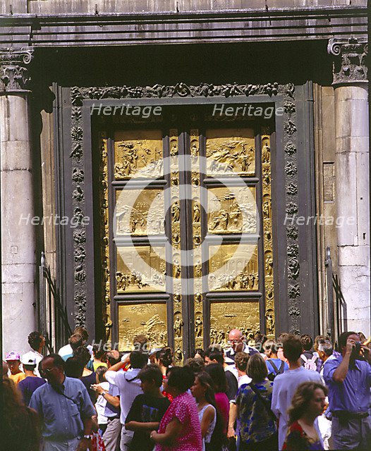 Baptistry door, Florence, Italy.
