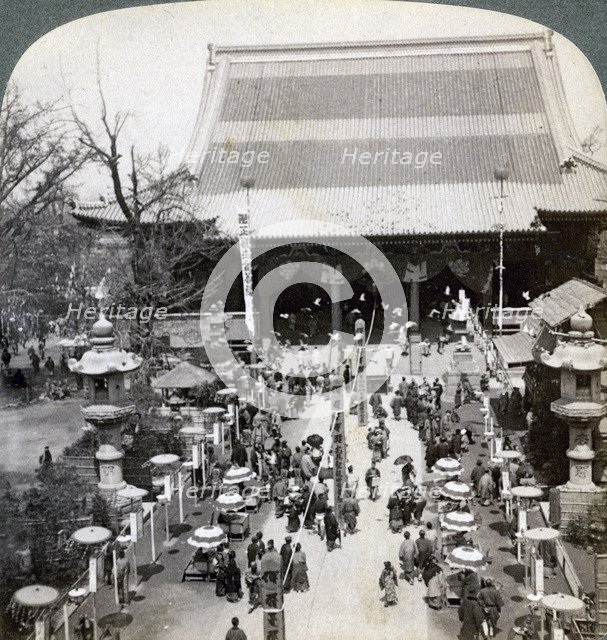 South front of Asakusa Temple, Tokyo, Japan, 1904. Artist: Underwood & Underwood