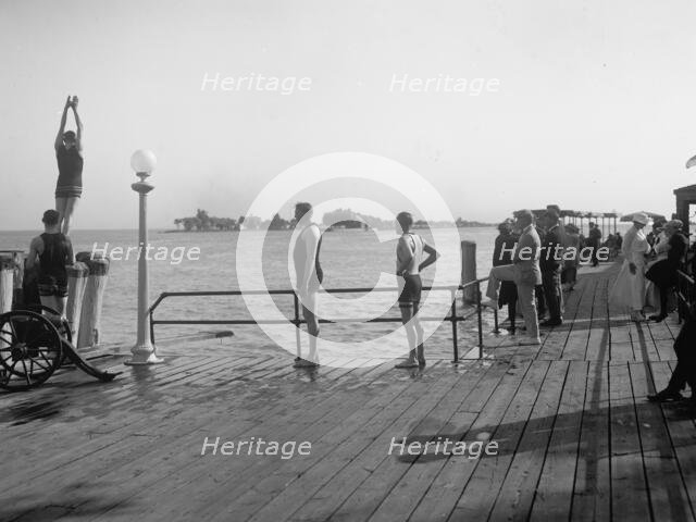 Afternoon plunge, Ste. Claire (i.e. Saint Clair) Flats, Mich., between 1900 and 1920. Creator: Unknown.