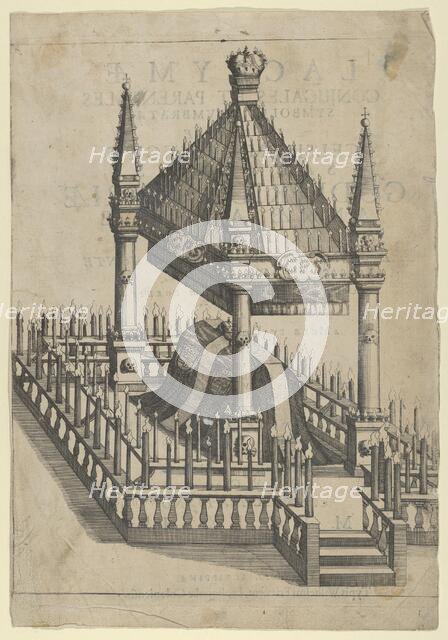 Catafalque for Prince Gottfried Maria Ignaz, frontispiece to 'Lacrymae Conjugales et Paren..., 1677. Creator: Anon.