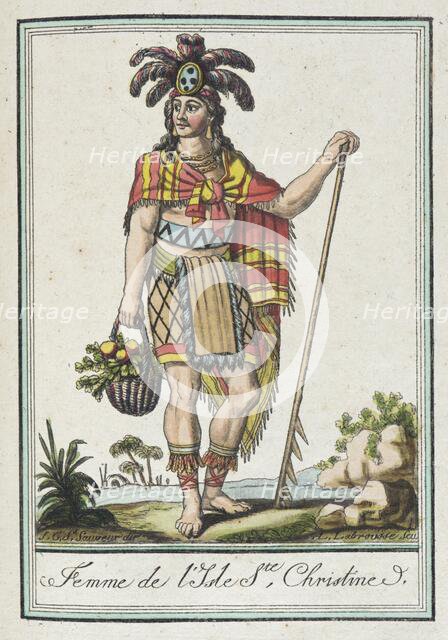 Costumes de Différents Pays, 'Femme de l'Isle Ste. Christine', c1797. Creator: Jacques Grasset de Saint-Sauveur.