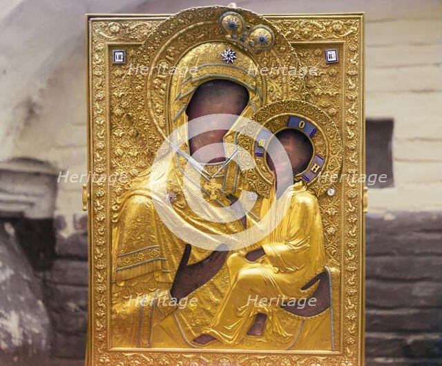 Icon of the Mother of God of Tikhvin, church of the Ipatievsky Monastery, Kostroma, 1911. Creator: Sergey Mikhaylovich Prokudin-Gorsky.