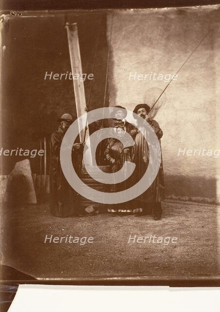 [The Artist, His Mother, and Friends in Fishing Garb], ca. 1860. Creator: Olympe Aguado.