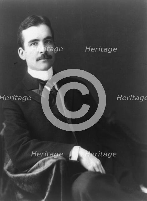 Charles Lester Marlatt, three-quarter length portrait, seated, facing..., between 1890 and 1910. Creator: Frances Benjamin Johnston.