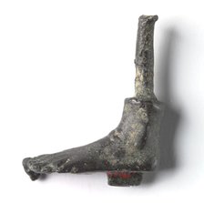 Bronze Mount from a "Shawabty Bundle": Left Foot, c. 1336-1256 BC. Creator: Unknown.