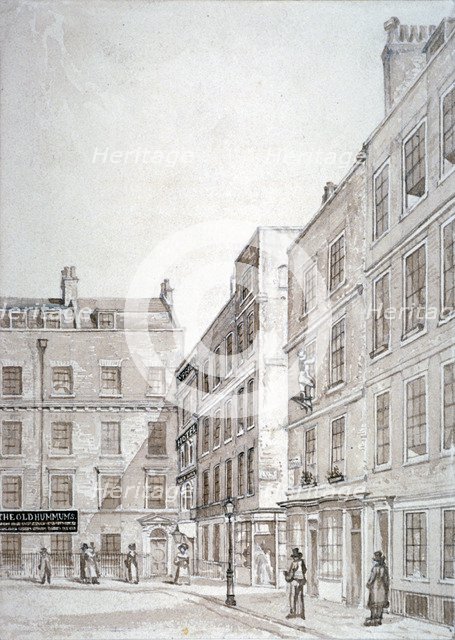 Old Hummums Hotel, Covent Garden, Westminster, London, c1830. Artist: Charles John Smith