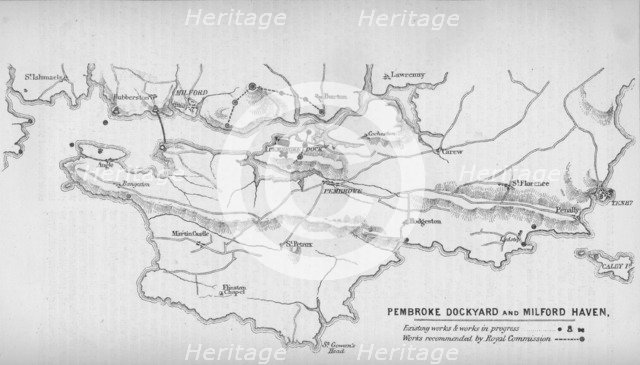 Pembroke Dockyard and Milford Haven, 1884. Artist: Unknown