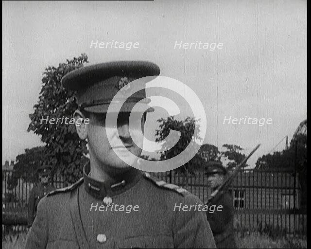 Irish Chair of the Provisional Government Michael Collins in Uniform, 1922. Creator: British Pathe Ltd.