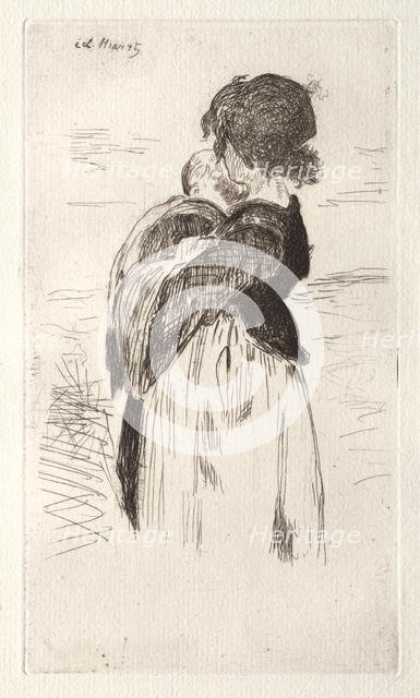 La petite fille tenant un bébé. Creator: Edouard Manet (French, 1832-1883).