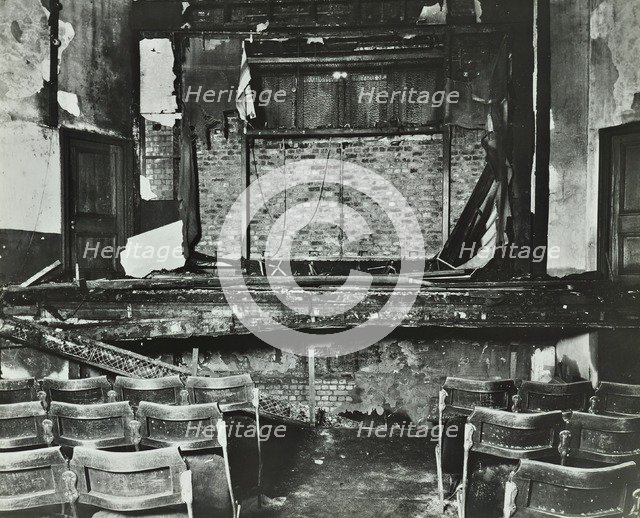 The burnt-out Standard Cinema, Hackney, London, 1935. Artist: Unknown.
