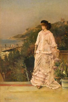 Woman on a terrace by the sea, 1882.