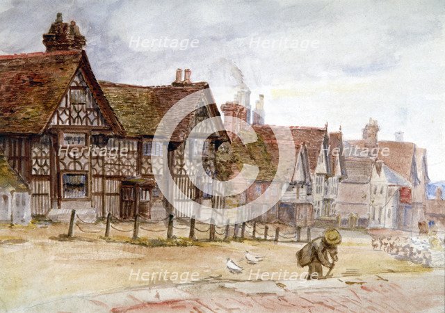 'Village Street with Tudor Houses', c1864-1930. Artist: Anna Lea Merritt