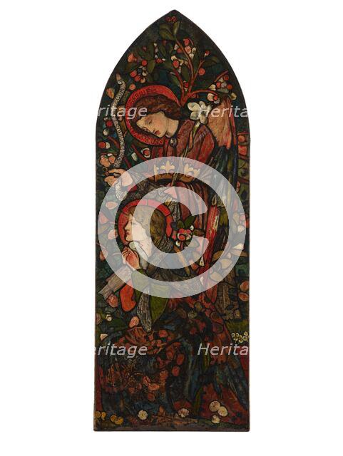 The Annunciation, 1857 (post conservation on black). Creator: Sir Edward Coley Burne-Jones.