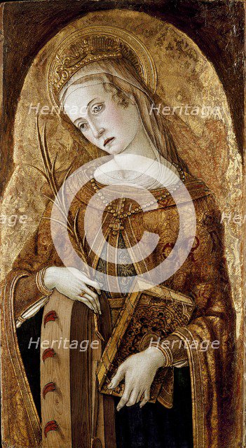 St Catherine of Alexandria, early 1490s. Artist: Vittore Crivelli.