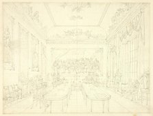 Study for Trinity House, from Microcosm of London (recto); Architectural Sketch of Row House..., c.  Creator: Augustus Charles Pugin.