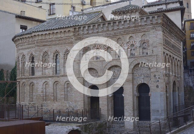 Northwest facade and apse, Cristo de la Luz Shrine, Toledo, Castile-La Mancha, Spain, 2022.  Creator: LTL.