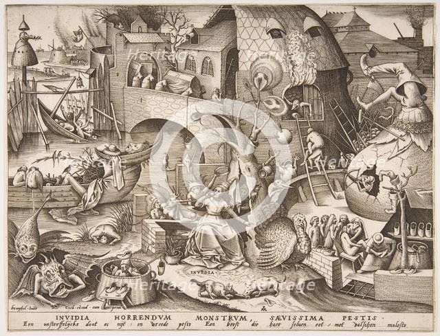 Envy (Invidia) from The Seven Deadly Sins, 1558. Creator: Philip Galle.