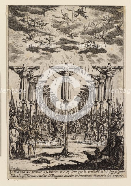 Les Martyrs du Japon (The Martyrs of Japan) , c1627. Creator: Callot; Jacques (1592-1635).