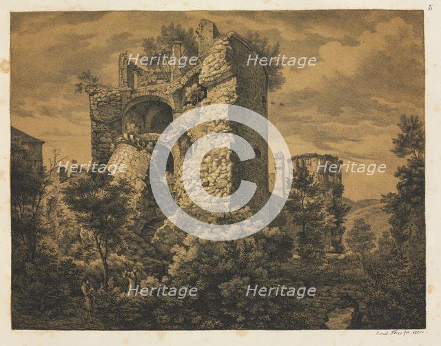Six Views of Heidelberg Castle: Tower , 1820. Creator: Ernst Fries (German, 1801-1833); Mohr & Winter, Heidelberg.
