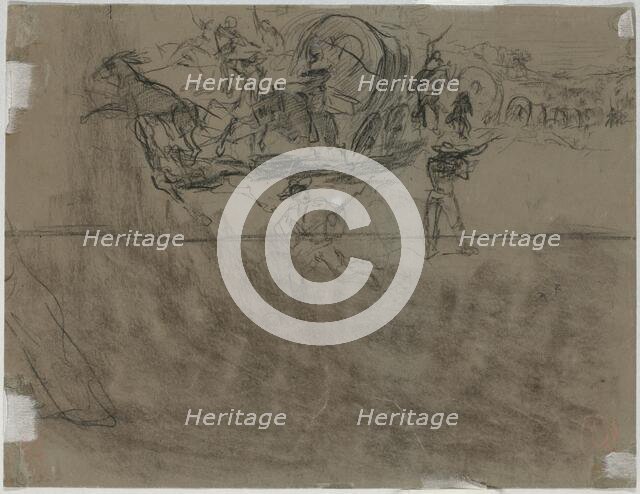 Skirmish Involving a Wagon Train [verso], 1864. Creator: Winslow Homer.