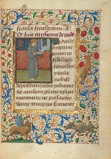 Saint Anthony of Padua; Prayer Book of Charles the Bold about 1480-1490. Creator: Unknown.