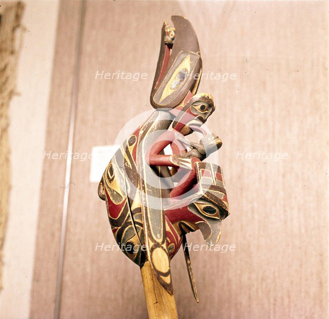 North American Indian Shaman's Rattle, Thunderbird. Artist: Unknown.