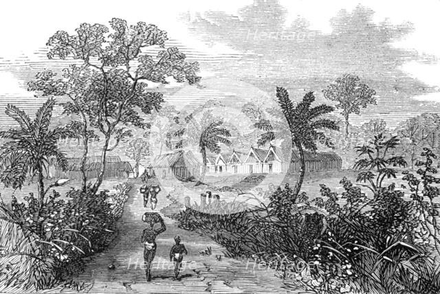The Ashantee War: Accroful - station on the road to Coomassie,...sketch by our special artist, 1874. Creator: Unknown.