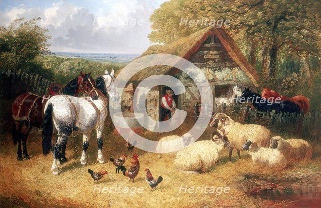 Farmyard scene, (c1840-c1900?). Artist: John Frederick Herring II