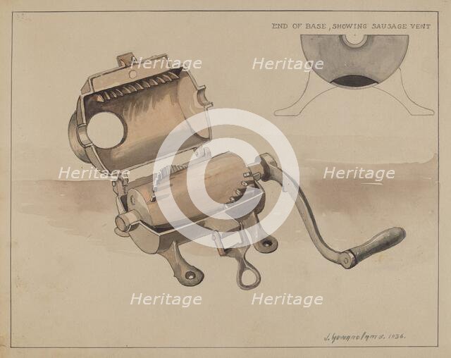 Sausage Grinder, 1936. Creator: J. Howard Iams.